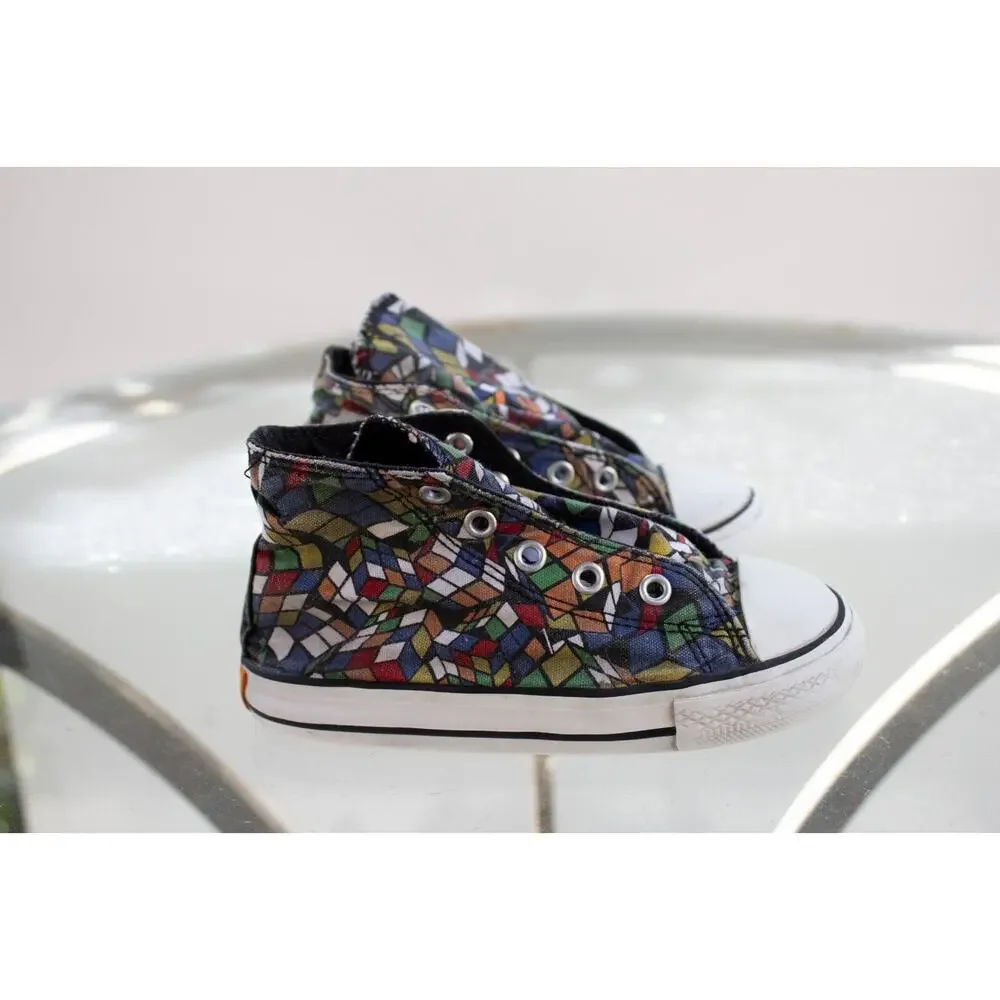Rare Converse All Star RUBIKS CUBE Chuck Taylor Canvas HighTop Shoe Kids Size 9